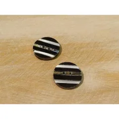 ボタン シェル レジン 6個セット 15mm 1,5cm 二つ穴 ブラック 黒 貝 おしゃれ かわいい 飾り ハンドメイドパーツ 手芸 手作り ナチュラル バリ