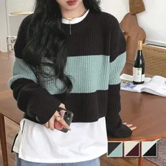 ビッグボーダーニットセーター 10代 20代 30代 韓国ファッション カジュアル 秋 冬 ライン柄 シンプル 可愛い おしゃれ 暖かい お出掛け
