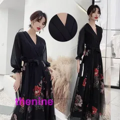 パーティードレス 結婚式 40代 20代 ロング丈 袖あり 長袖 韓国風 大きいサイズ フォーマルドレス レースワンピース お呼ばれ 二次会 披露