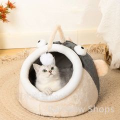 【新品未使用】ペットベッド 猫 犬 冬 防寒 暖かい ふわふわドームベッド 犬 小型犬 ドーム型 ペットハウス 猫用 ネコ ベッド ドーム 犬用 ハウス 秋 冬 洗える 洗濯可能 あったか ドッグハウ