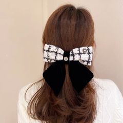 【K‘s store 2021】ヘアピン　白黒　ビックリボン　No.HA0001