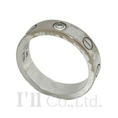 CARTIER　カルティエ　ラブ　ウエディング　リング　スモールモデル　B4050546　750WG　1Pダイヤモンド　＃46　指輪　6号　Au750　K18WG　ホワイトゴールド　18金　1ポイント　Love　ミニラブ【中古】【74602】