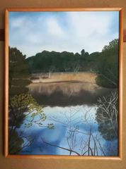 絶対お得!! 価値を次代へ！！川崎春彦画家、風薫る原。北海道。風景画