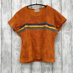 ☆ adidas ☆ アディダス テサント ビンテージ パイル生地 ちびTシャツ 90s オレンジ