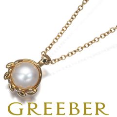 ティファニー ネックレス パール 真珠 6.0mm オリーブリーフ K18YG