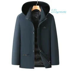 軽量高密度シームレスビジネスコート メンズ 中綿入り フード取り外し可能 中綿コート ミニマル 紳士服  vii2g245491