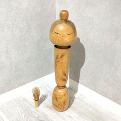 岸貞夫 作 こけし  麦絵柄 創作こけし 伝統工芸品 A395