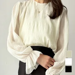 ラウンドネックシアーシフォンブラウス レディース ブラウス 長袖 シアー 上品 おしゃれ カジュアル 春夏 トレンド 人気 トップス 定番 おすすめ