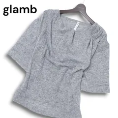 glamb グラム 秋冬 ウール混★ 5分袖 ドレープ ニット プルオーバー セーター Sz.3 メンズ グレー 日本製のサムネイル