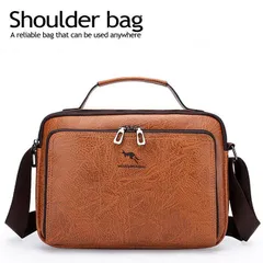 ショルダーバッグ メンズ ワンショルダー 斜め掛け おしゃれバッグ Vintage 斜めがけ メンズボディバック かっこいい ボディバッグ レザー ワンショルダーバッグ カバン 鞄 かばん レザー調 メンズバッグ 7988044 (K_ブラウン)