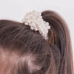 ☆ ホワイト ☆ フリー ☆ シオリパールヘアゴム Rora ヘアゴム キッズ シオリパールヘアゴム 髪ゴム 髪飾り 髪留め パール 女の子 子供 子ども こども おしゃれ かわいい フォーマル カジュアル 大人っぽい 上品 入園式 卒園式 入学式 卒業式