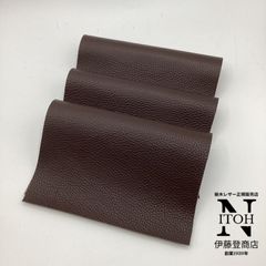 国産レザー　エンボスシボソフト　1.5mm　約A4サイズ 　チョコ　3枚　革　本革　牛革　レザークラフト 　共通画像　送料無料  250605-52