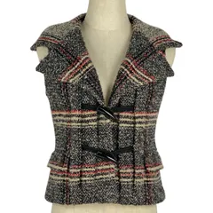 シャネル CHANEL チェック柄 フーディー ベスト ダッフル ココマーク ショート丈 06A トップス ベスト ブラック レディース 【中古】のサムネイル