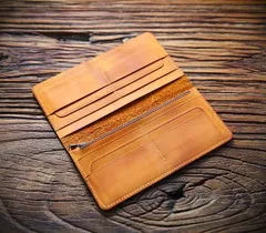 長財布　小銭入れ　ポーチ ミニ財布 薄い 　牛本革　コインケース　カード入れ  231