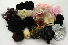 コサージュ・髪飾り 16点セット フラワーモチーフ アクセサリー まとめて 大量 レディース 【中古】