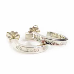 極美品◎TIFFANY&Co. ティファニー 1837 ナロー フープピアス SV925 シルバー 箱・保存袋付き 重量4.4g レディース