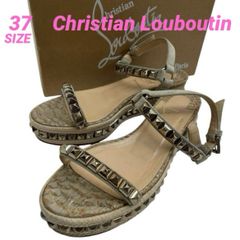 Christian Louboutin ウェッジソール サンダル スタッズ 37 - メルカリ