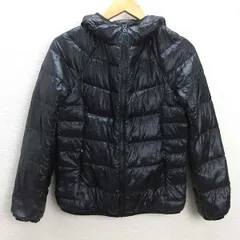 U■ユニクロ/UNIQLO ナイロン ウルトラライトダウンジャケット JKT/フード付き【M】黒/LADIES/68s【中古】■