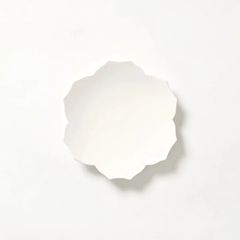 KIWAKOTO YURI DISH Small 15cm くも(白色) 花のお皿 京焼 清水焼