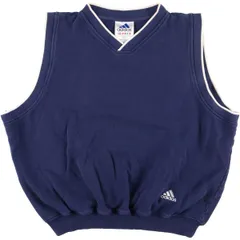古着 90年代 アディダス adidas Vネック コットンニットベスト メンズL ヴィンテージ/eaa368264