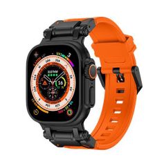 アップルウォッチバンド（Apple Watchバンド）ステンレスコネクトTPUバンド【ブラックオレンジ】42mm/44mm/45mm/46mm/49mm対応 [BELTIES]