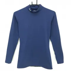 【美品】アンダーアーマー ハイネックインナーシャツ ネイビー ストレッチ 裏微起毛 レディース LG(L) ゴルフウェア UNDER ARMOUR