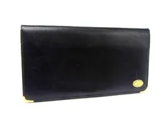 dunhill ダンヒル オックスフォード レザー 二つ折り 長財布 ウォレット 札入れ カード入れ メンズ ブラック系 DJ5548