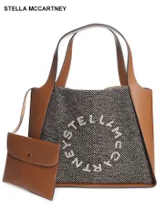 STELLA MCCARTNEY (ステラマッカートニー) ステラロゴ ヘリンボーン トートバッグ SML502793WP0235 ブランド レディース バッグ 鞄 (ブラック)