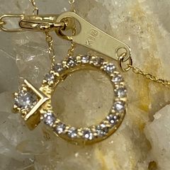 k18YG AU750 18金 天然ダイヤモンド 0.05ct ネックレス - よーだ@依田