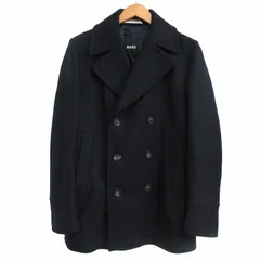 ヒューゴボス HUGO BOSS 美品 現行 H-HYDE-Peacoa Relaxed Fit Pコート 総裏 ピーコート ダブルブレスト 紺 ネイビー 44 XS相当 IBO70のサムネイル