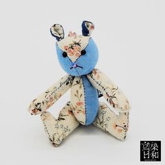 藍染テディベアストラップ
