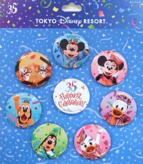 【中古】バッジ・ピンズ ミッキー＆フレンズ(実写) カンバッジ8個セット 「東京ディズニーリゾート35周年 Happiest Celebration!」 東京ディズニーリゾート限定