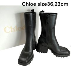 Chloé ブラック 長靴 ヒール付き 38 - メルカリ
