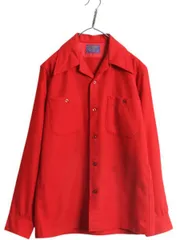 【お得なクーポン配布中!】 70s USA製 ペンドルトン ウール オープンカラー シャツ メンズ S / 古着 ヴィンテージ ループ留め 開襟 ボックス ポケット付き ボード 無地