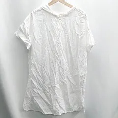 ◇ ⊂Φ SM2 サマンサ モスモス コットン系　リネン素材 半袖 膝丈 ワンピース サイズM ホワイト レディース E  【1410100058570】