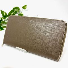 CELINE セリーヌ 長財布 ラウンドファスナー ウォレット 小銭入れ 札入れ カード入れ レザー グレー メンズ レディース ユニセックス B-226