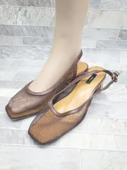 ◇ EVOL イーボル メッシュ ヒール パンプス サイズM ブラウン レディース P  【1407100027897】