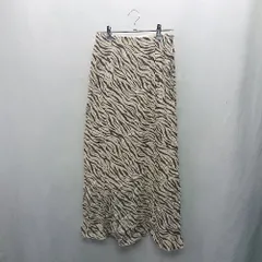 ◇ ⊂ Φ MOUSSY マウジー 総柄 ロング丈 タイト スカート サイズ1 ベージュ ブラウン レディース E  【1410290070314】