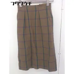 ◇ Rue dieu a la HUMAN WOMAN チェック ロング タイト ナロー スカート サイズS ブラウン系 レディース  【中古】 【1201180002610】