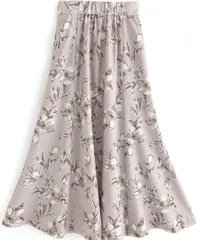 ★送料無料★L☆花柄マキシ丈のスカ－ト(SKN9686)