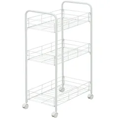 【在庫セール】RWR-3C(WH) ホワイト キャスター付き 幅40×奥行25×高さ68cm スチールワゴン 山善(YAMAZEN)