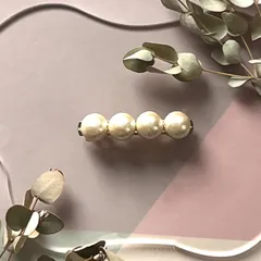 ぷっくり大粒コットンパールバレッタ