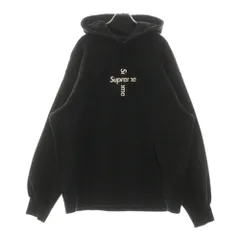 SUPREME (シュプリーム) 20AW Cross Box Logo Hooded Sweatshirt クロスボックスロゴ 刺繍 プルオーバースウェットパーカー フーディー ブラック