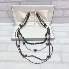 ネックレス　silver　シルバー　紫　黒　パープル　ラウンド　アンティーク　ヴィンテージ　EL-0911