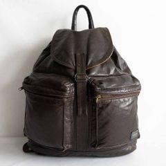 【高級品】PORTER【レザー タンカーリュック】バッグ ブラウン 吉田かばん ポーター 25050484