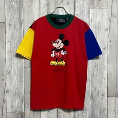 OLD DISNEY 90s ディズニー リンガーネック 半袖 Tシャツ S/M
