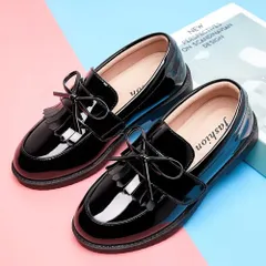 ☆ ブラック ☆ 29(18.8cm) ☆ フォーマルシューズ フォーマル靴 キッズ ローファー リボン フォーマルシューズ 靴 シューズ 子供 子ども こども 軽量 タッセル フリンジ クッション フォーマル ジュニア 女の子 入学式 卒業式 発表会