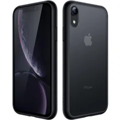 【特価セール】6.1インチ 耐衝撃性ミリタリーグレードの落下防止 XR つや消しの半透明の背面電話カバー iPhone 指紋防止 マットケース (ブラック) JEDirect