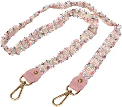 miagolale ショルダーストラップ ピンクリボン パール ボール スマホ サコッシュ ショルダーベルト 肩ひも かわいい マルチカラー 120cm