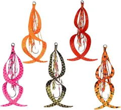 Deep Range タイラバ ネクタイ スカート フック 3本針 ソリッドリング 5個セット 交換用 5色セット(5色セット A,  10cm)